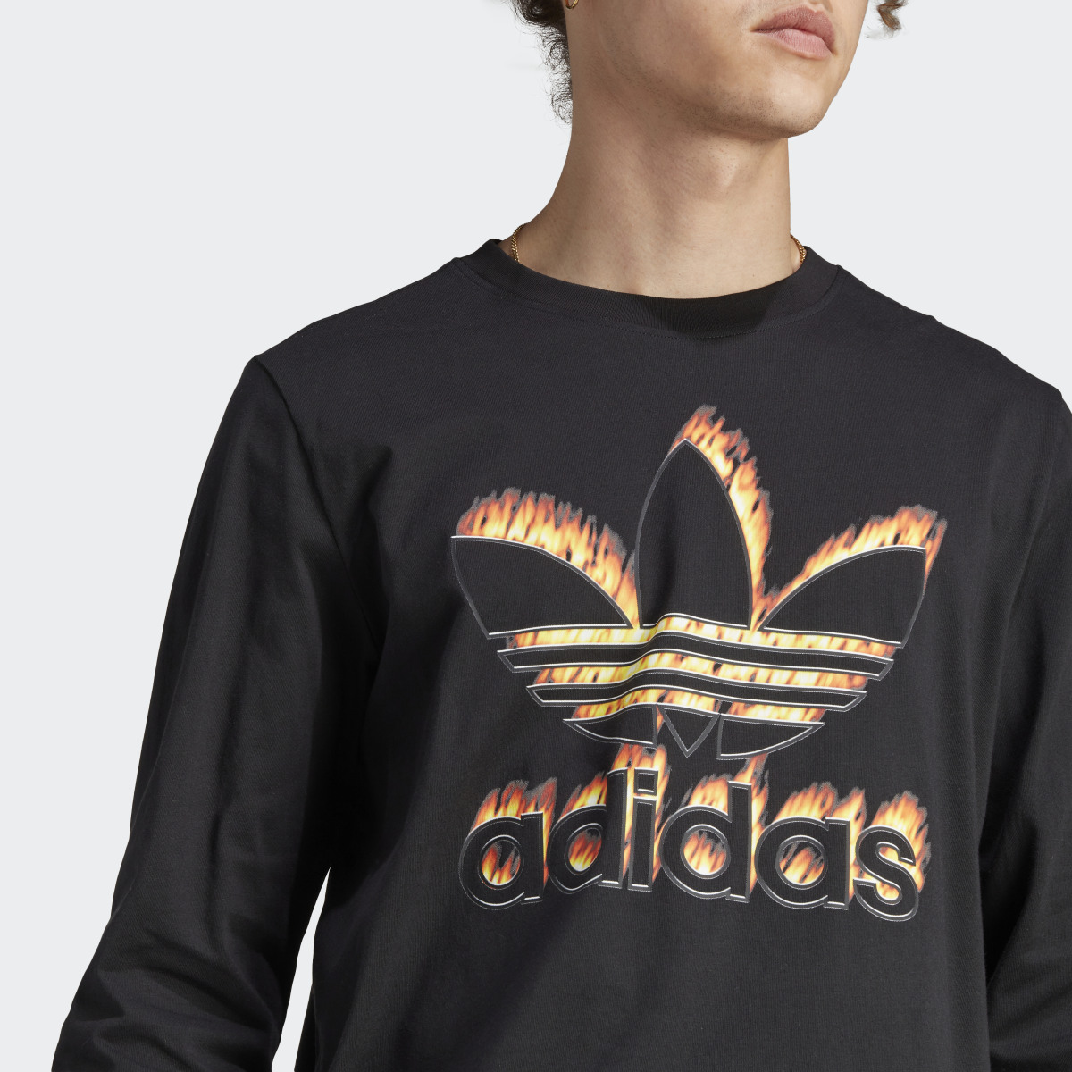 Adidas Graphics Fire Trefoil Long Sleeved Tee. 6