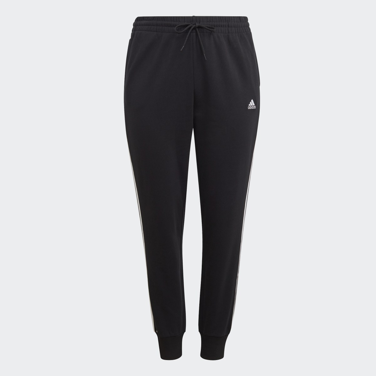 Adidas Essentials 3-Stripes French Terry Cuffed Joggers (Plus Size). 4