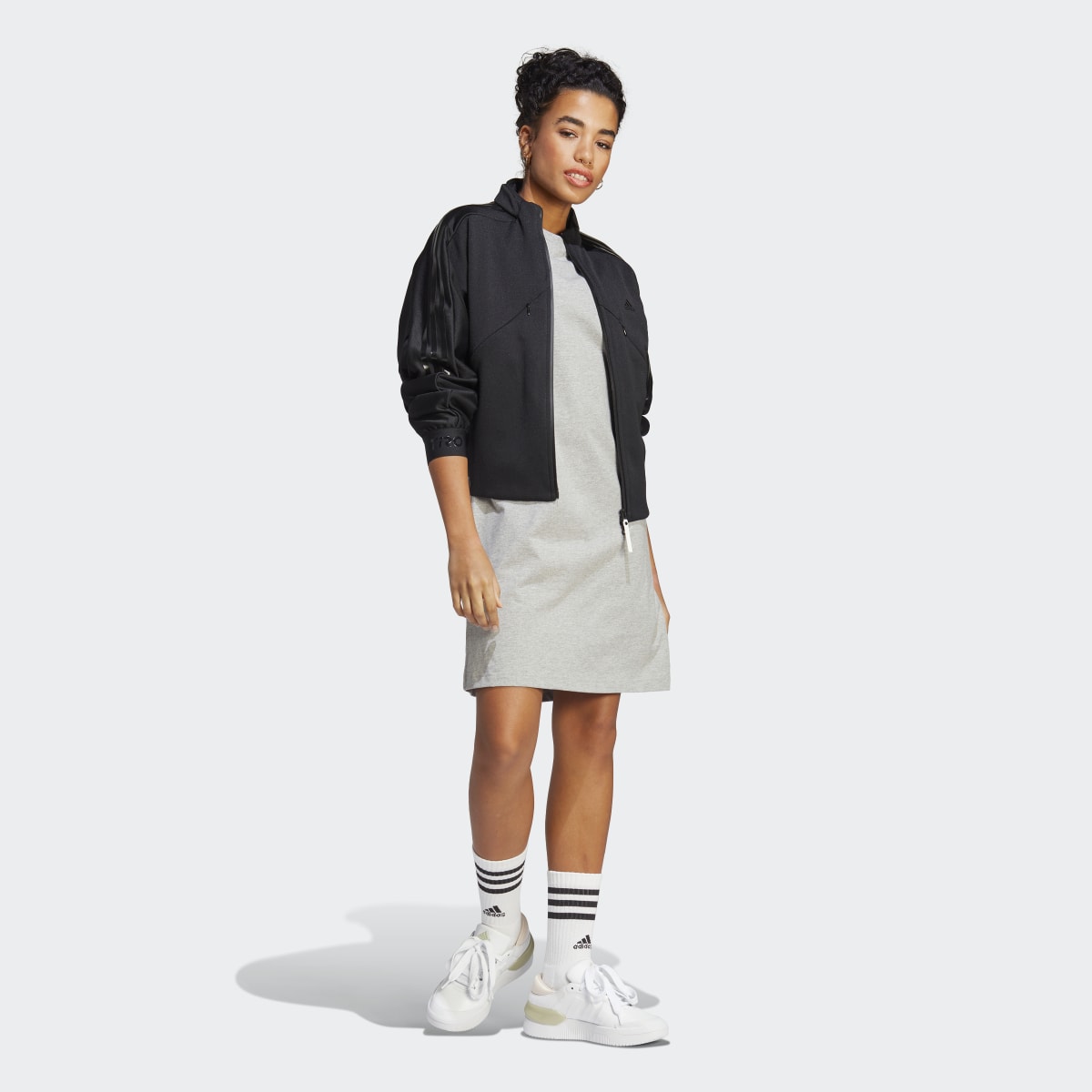 Adidas Essentials 3-Stripes Single Jersey Boyfriend Tee Dress. 4