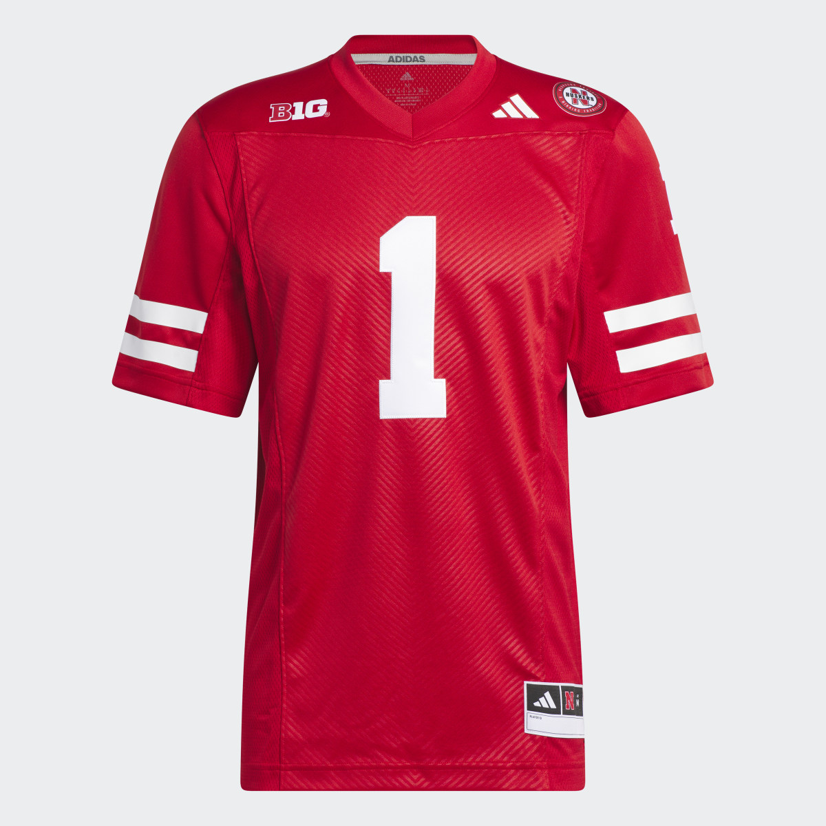 Adidas Nebraska Football Off-Field Home Jersey. 5