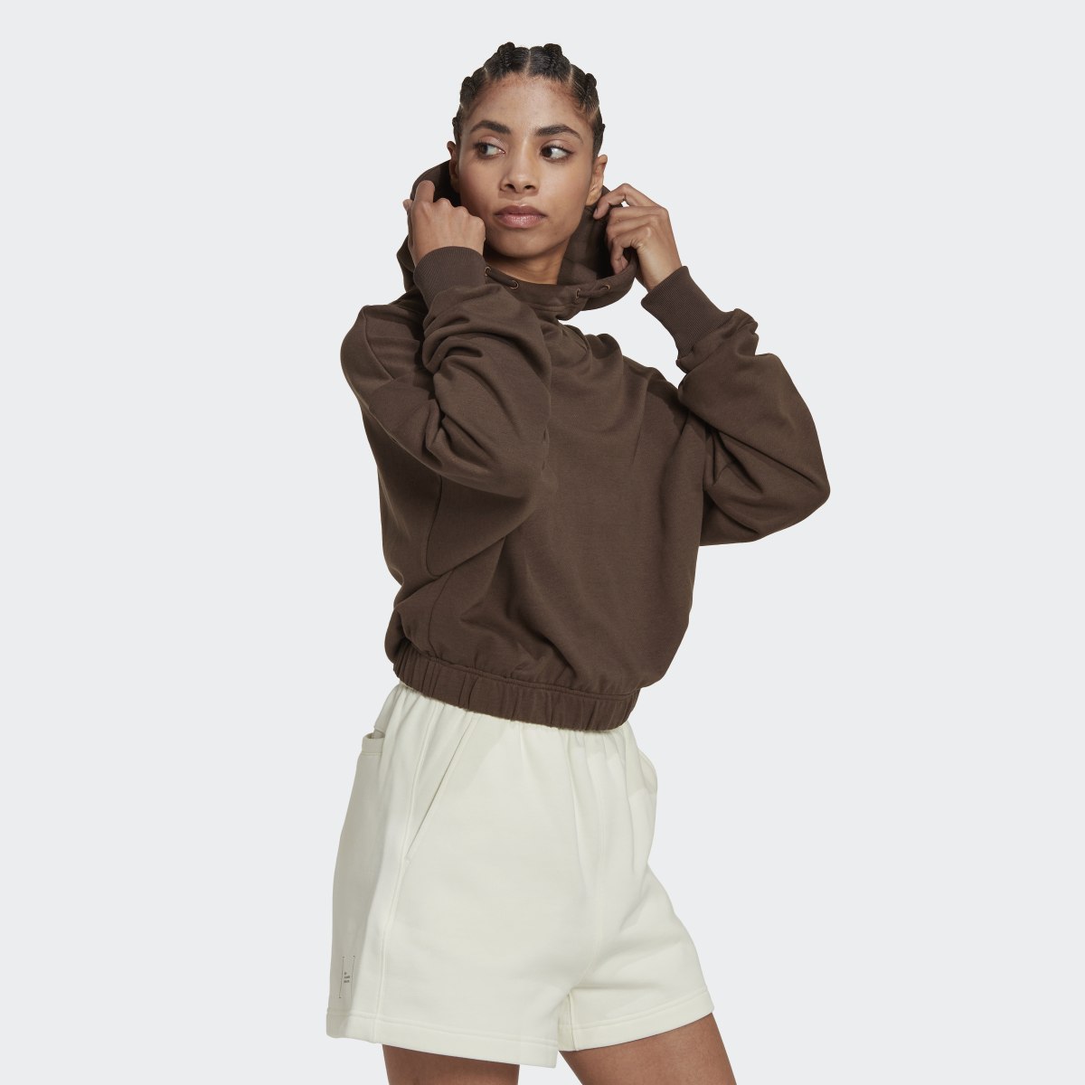 Adidas Studio Lounge Cropped Hoodie. 4