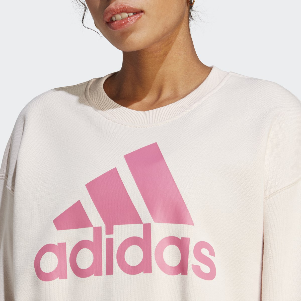 Adidas Sudadera Essentials Logo Extra Grande Tela French Terry Ajuste Holgado. 6