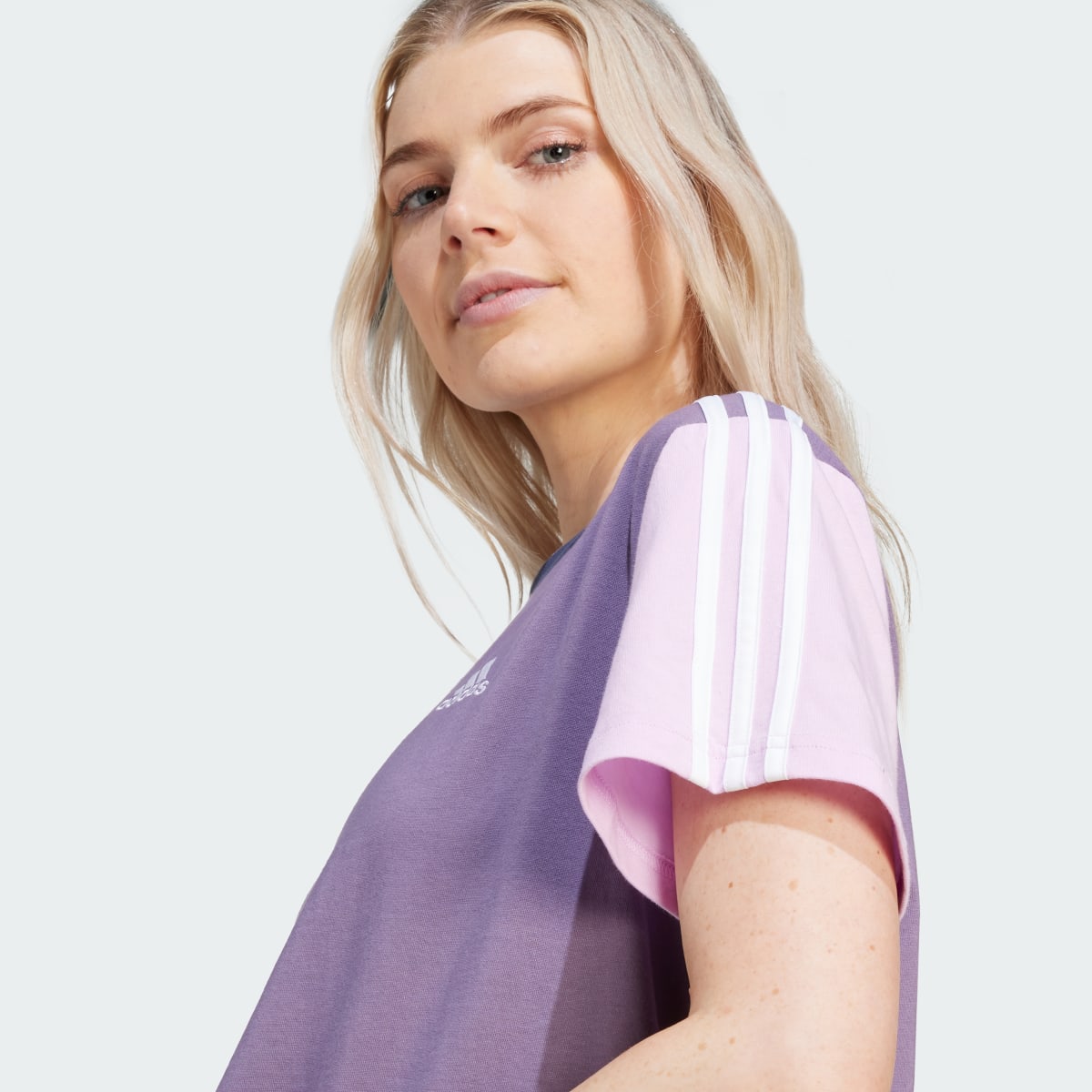 Adidas Essentials 3-Stripes Single Jersey Crop Top. 7