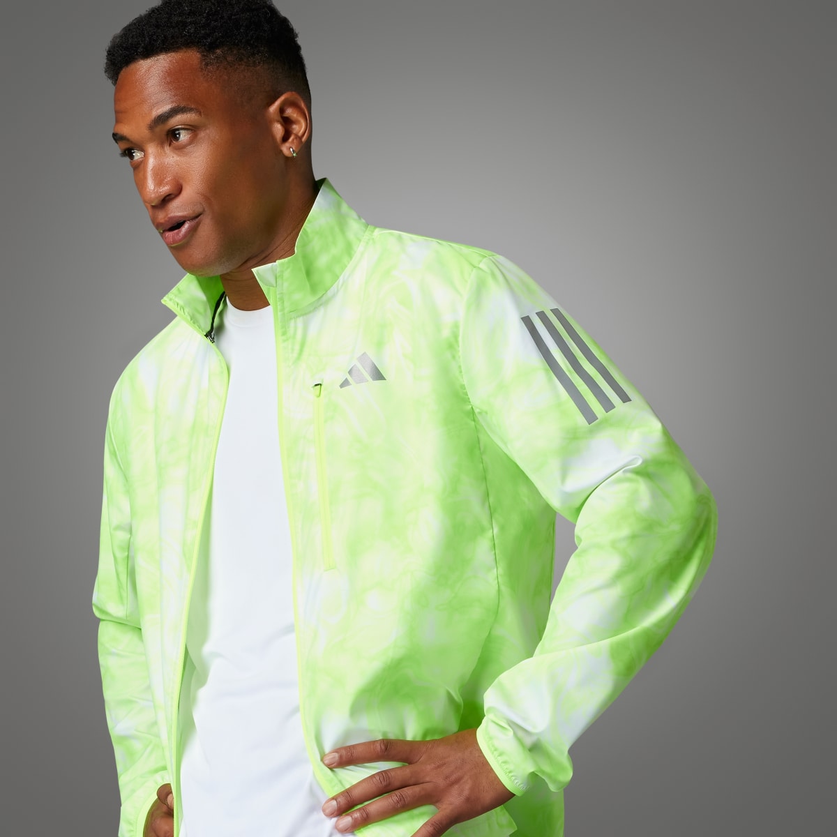 Adidas Own the Run Allover Print Jacke. 8