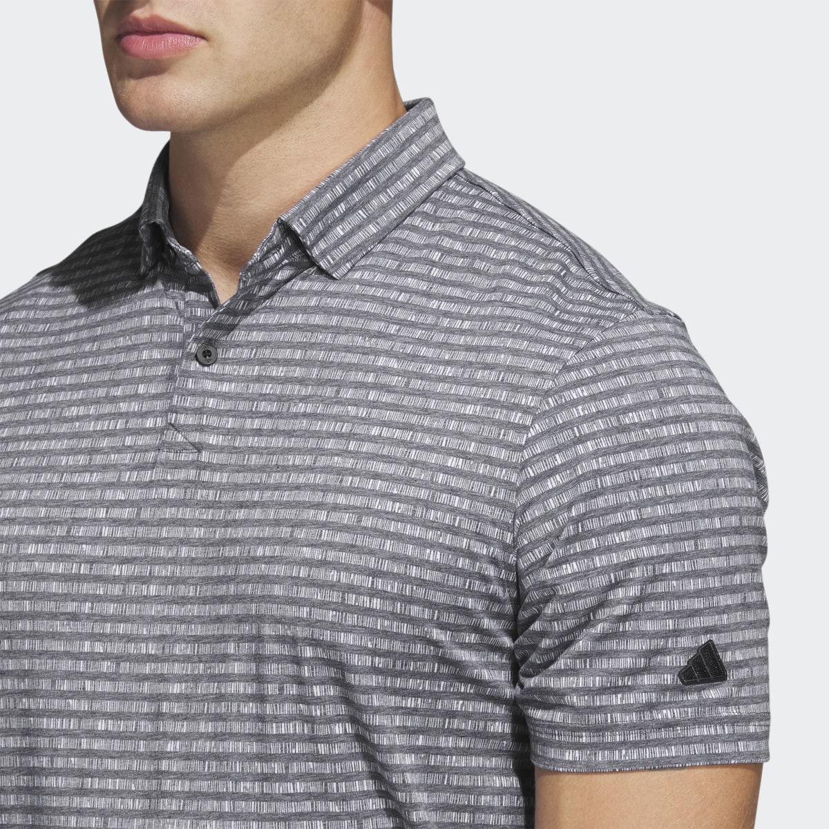 Adidas Go-To Striped Golf Polo Shirt. 6