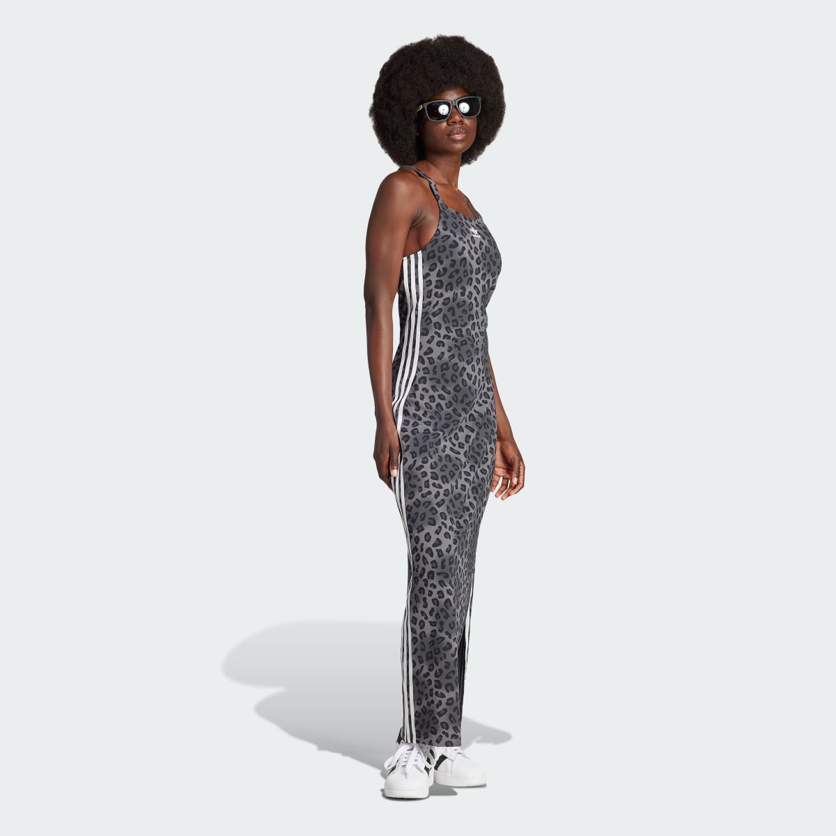 Adidas Originals Leopard Luxe 3-Stripes Maxi Dress. 4