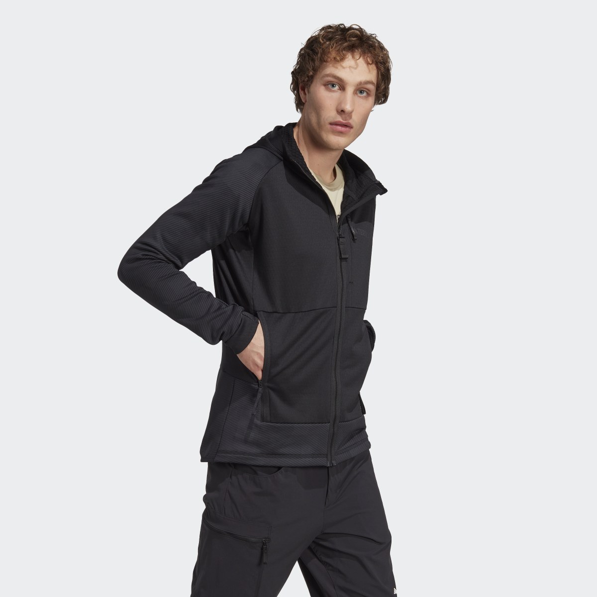 Adidas Terrex Tech Flooce Hooded Hiking Fleece Jacket. 5