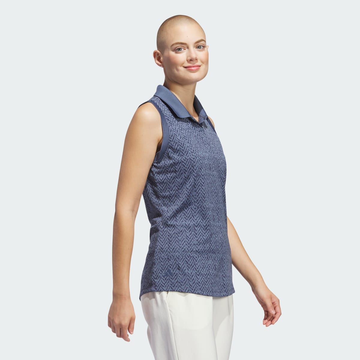 Adidas Ultimate365 Jacquard Sleeveless Polo Shirt. 4