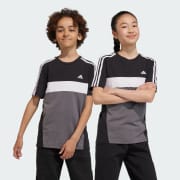 adidas Tiberio 3-Streifen Colorblock Cotton Kids T-Shirt - Blau | adidas  Deutschland