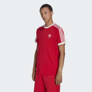 adidas Originals STRIPES TEE UNISEX - T-shirt imprimé - red/rouge
