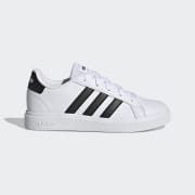 adidas Grand Court Lace-Up Shoes - Black | Kids' Lifestyle | adidas US