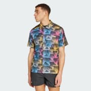 adidas Tiro Allover Print Mesh Resort Shirt - Black | Free 