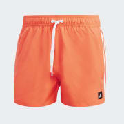 adidas 3 Stripes CLX Very Short Length Swim Shorts Orange adidas UK
