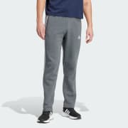 adidas Men's Essentials Warm-up Open Hem 3-stripes Tracksuit Bottoms, Black/Scarlet,  X-Small/31 Inseam at  Men's Clothing store