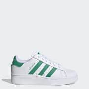 Womens adidas superstar white and green discount