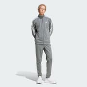 adidas Basic 3 Stripes Tricot Track Suit Grey adidas UK
