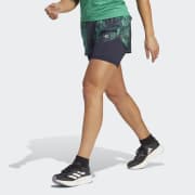 Running Ladies 2 in 1 Thigh Length Shorts
