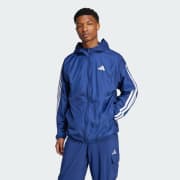 adidas Essentials 3 Stripes Windbreaker Blue adidas UK
