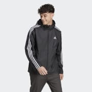 adidas Essentials 3 Stripes Woven Windbreaker Black adidas