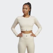 adidas Sports Club Long Sleeve Crop Training Tee Black adidas
