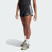 Adidas Women s Pacer Training 3 Stripes Woven High Rise Shorts Black White XL 3
