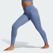 adidas Originals Trefoil moments 7/8 ribbed leggings in blue