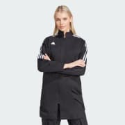 adidas Tiro 3-Stripes Snap-Button Woven Coat - Black | Women's 