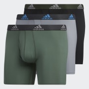 adidas 297793 Men's Performance Boxer Brief Underwear (3-Pack), Medium