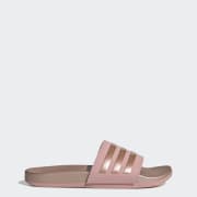 Adidas rose gold sliders cheap