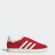 Red suede adidas gazelle on sale