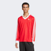 adidas Adicolor Pique Football Long Sleeve Tee Red adidas Deutschland