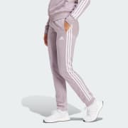 adidas Primegreen Essentials Warm-Up Slim Tapered 3-Stripes Track Pants -  Burgundy | Women's Training | adidas US