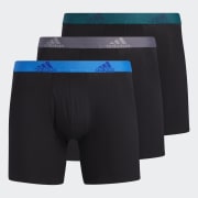 adidas Stretch Cotton Trunk Briefs 3 Pairs - Grey, Men's Training