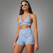 White adidas Originals Womens Loose Allover Print Satin Short - Get The  Label