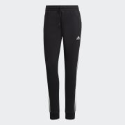 adidas Essentials 3 Stripes French Terry Cuffed Joggers Black adidas UK
