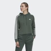 Adidas 3 stripe cropped hoodie 2025