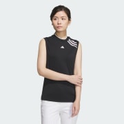 adidas HEAT.RDY Mock Neck Sleeveless Polo Shirt - White