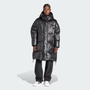 adidas Puffed Long Jacket Black adidas T rkiye