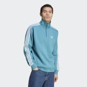 Sweatshirt US Turquoise adidas 3-Stripes | Half-Zip Classics Adicolor adidas | - Men\'s Lifestyle