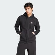 Hoodie Trefoil Essentials Full Zip Nero adidas adidas Italia