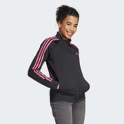 adidas Primegreen Essentials Warm-Up Slim 3-Stripes Track Jacket - Black