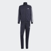 Adidas 3 stripe basic poly tracksuit mens online