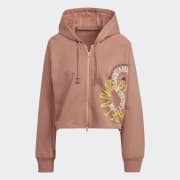 Adidas originals cropped hoodie purple glow 2025