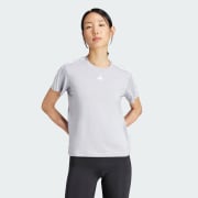 adidas AEROREADY Train Essentials 3 Stripes Tee Grey adidas Australia