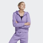 adidas Women\'s Full-Zip Grey Hoodie Fleece | - | Lifestyle ALL adidas SZN US