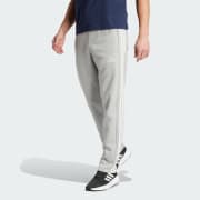 adidas Essentials 3-Stripes Open Hem Fleece Pants - Grey