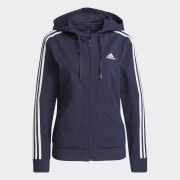 Adidas 3 stripe zip up hoodie cheap
