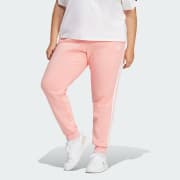 Adidas Plus Size Essentials 3 Stripe Fleece Joggers Semi Spark Pink Size 4X