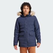 adidas Hooded Fur Parka Blue adidas UK