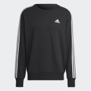 adidas Essentials French Terry 3 Stripes Sweatshirt Black adidas UK